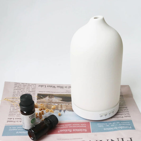 Essential Oil Diffuser – AromaGlow Frosted Ceramic for Home Wellness