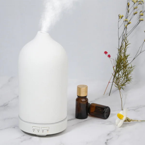 Essential Oil Diffuser – AromaGlow Frosted Ceramic for Home Wellness
